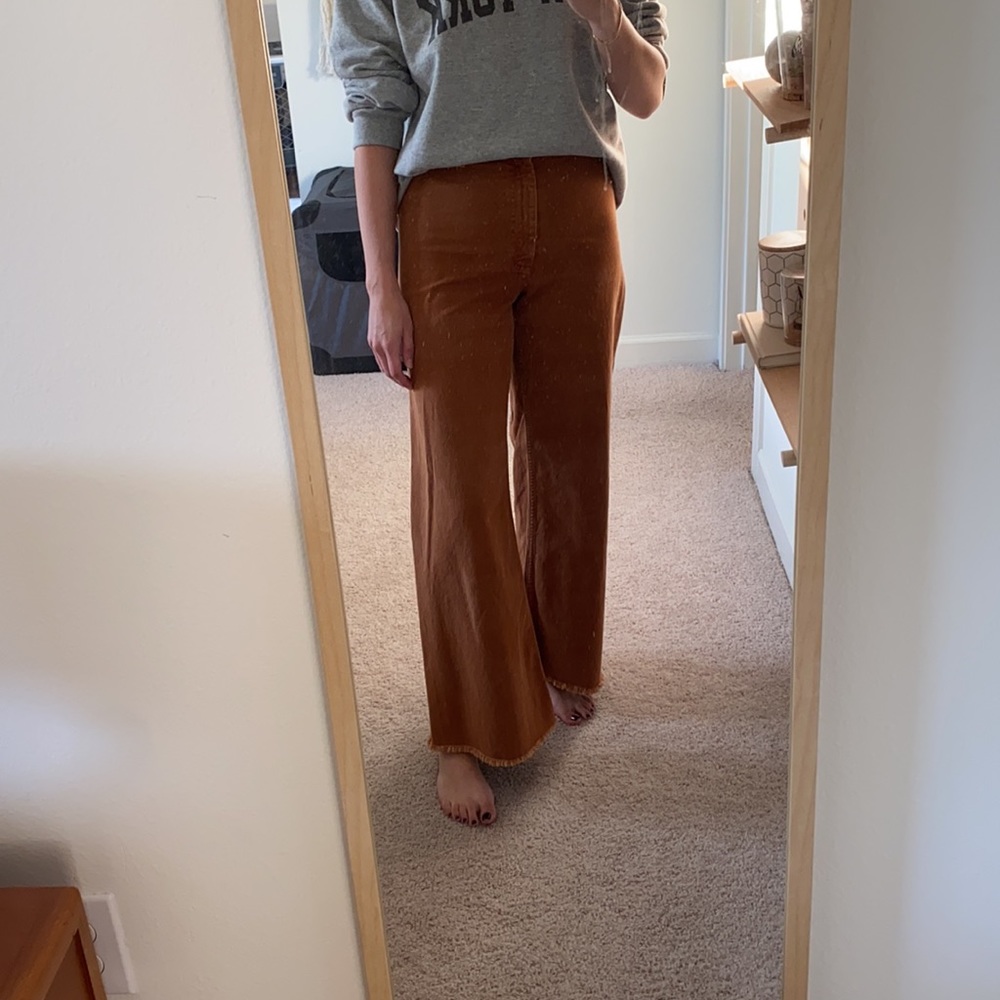 Zara wide leg ochre jeans